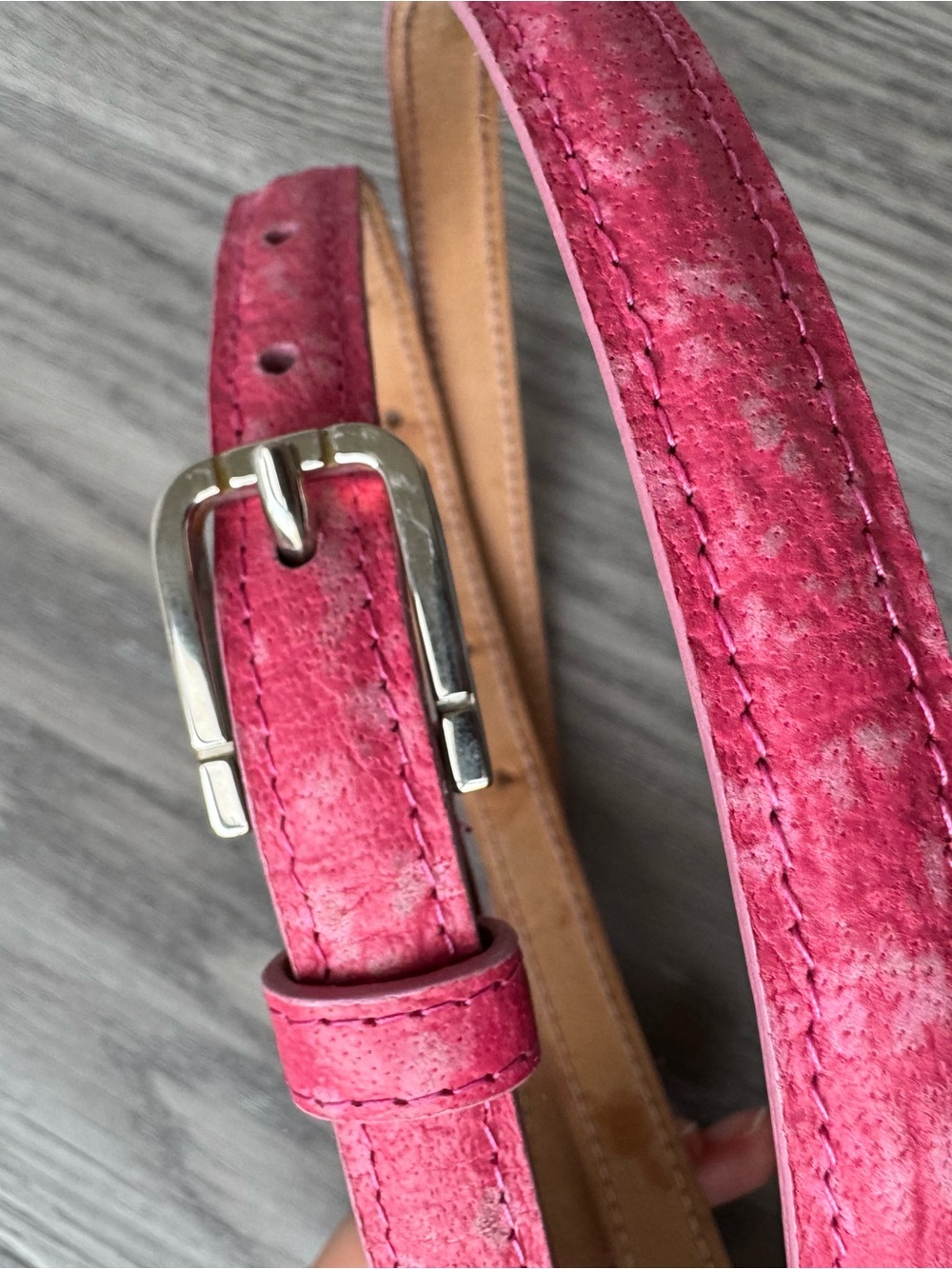 Women's Fuchsia Leather Belt - Stylish Pink Accessory